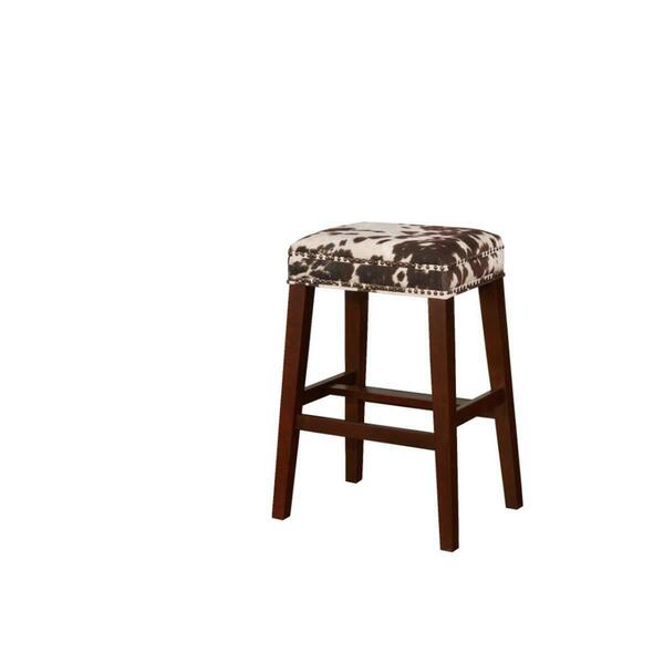 Linon Home Decor Products Walt Brown Cow Print Bar Stool BS102COW01U